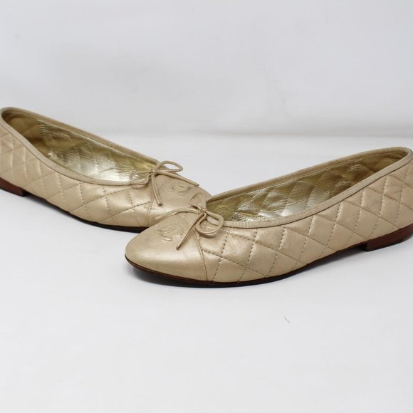 Chanel #45582 Ballerina Flats Size 40 - Picture 1 of 17